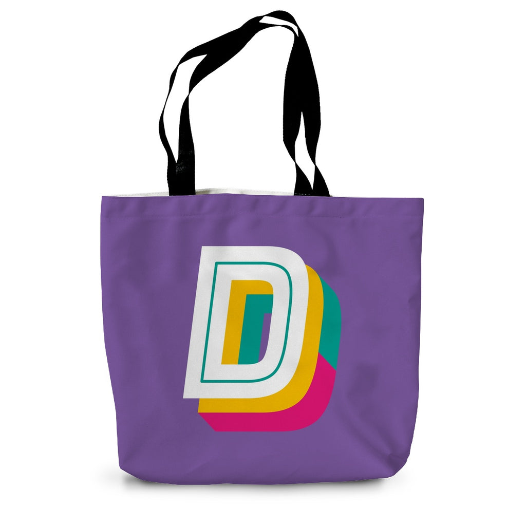 F'' Letter Initial Canvas Tote Bag - Initials Bags