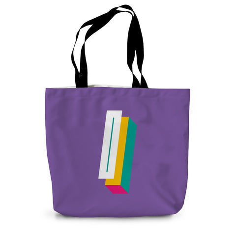I - Bright monogram - Canvas Tote Bag in Purple