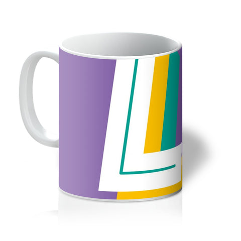 L - Bright monogram - purple Mug
