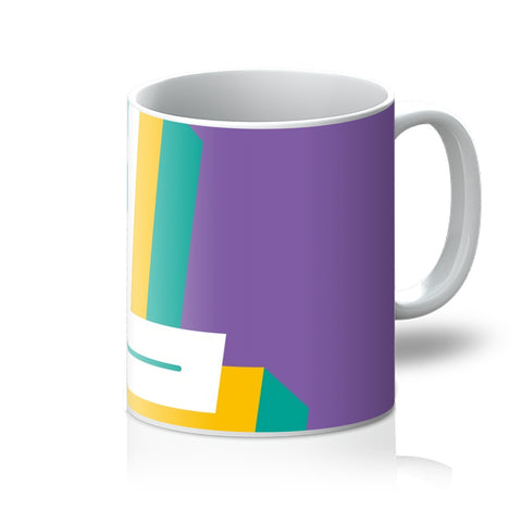 L - Bright monogram - purple Mug