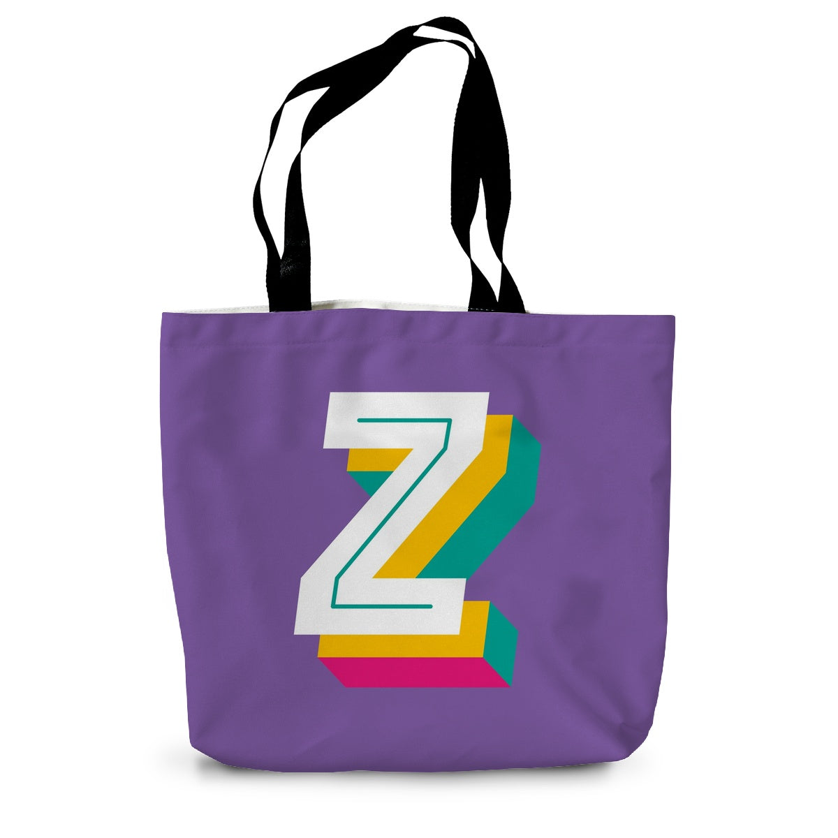 Z - Bright monogram - Canvas Tote Bag in Purple