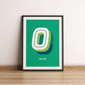 Personalised Monogram Letter Art Print - Green