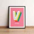 Personalised Monogram Letter Art Print - Pink